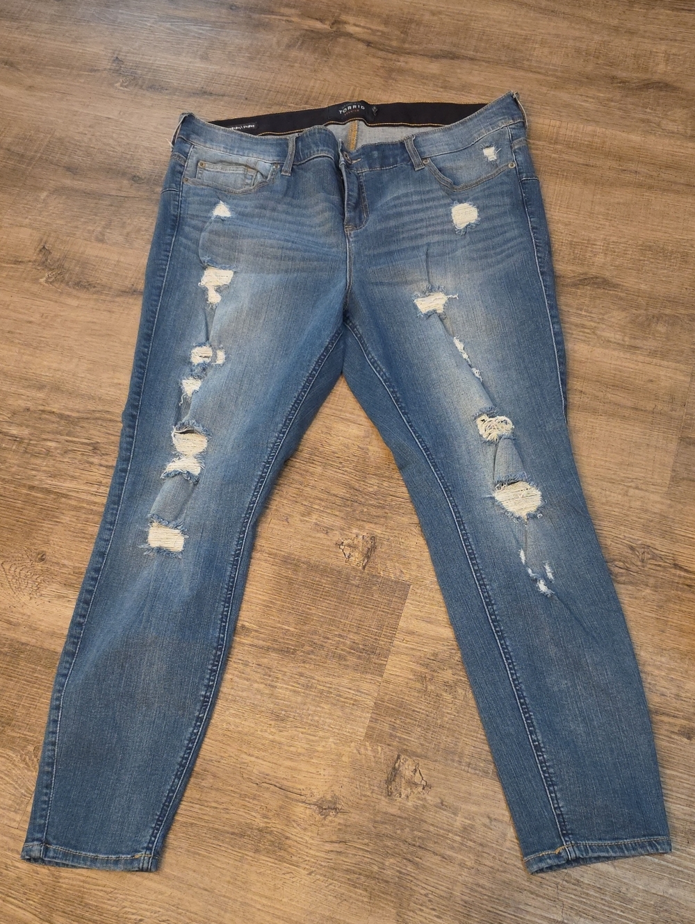 torrid Distressed Blue Skinny Jeans